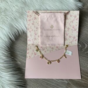 🎀 KENDRA SCOTT x LOVESHACKFANCY Charm Bracelet with Locket Bow Heart Teacup Love